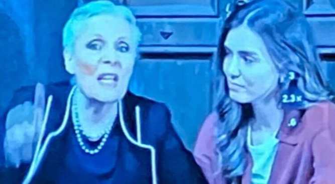GH this week 2-5 September 2025: Who shot Drew Cain? 2 Tracy and Emma in a video telling Drew Cain to call off destroying the Qs crypt.