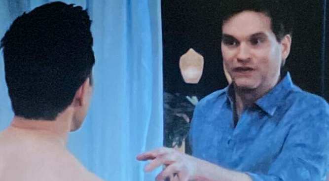 GH this week pic sees Lucas Jones lashing out at Brad Cooper after Brad used Portia to score a trip with Lucas.