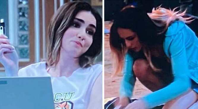GH Early May 2025: Emma in one scene and Joss in another one trying to corrupt Emma's USB drive for her school project,